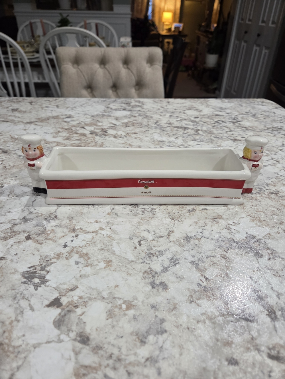 Campbell Kids 1998 Porcelain Soup Ceramic Saltine Cracker Holder Cottagecore